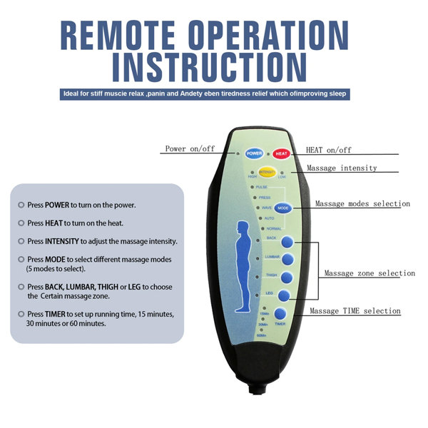 Latitude Run® 42" Wide Extra Large Microfiber Power Reclining Heated Massage Chair & Reviews